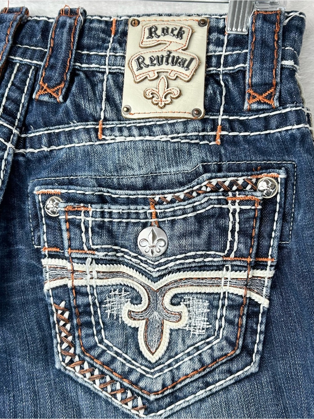 Rock Revival Jeans Men Relaxed Straight Size 29 (fit 30X28.5) Denim Embellished